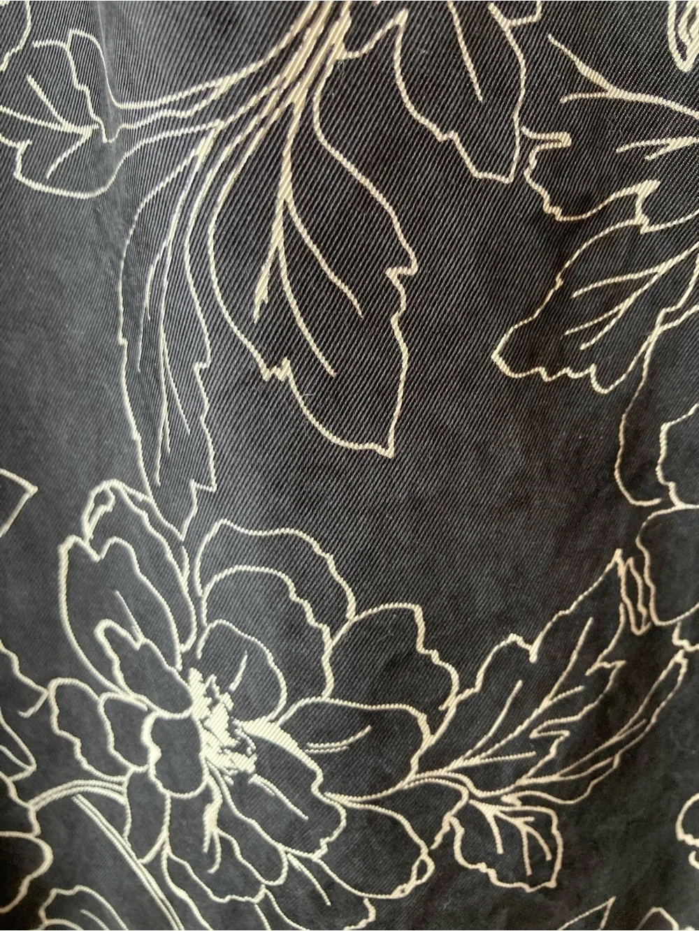 Ann Taylor Black & Cream Floral Print Silk Dress 12 - Picture 7 of 7